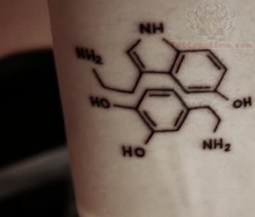 Black Ink Molecule Tattoo